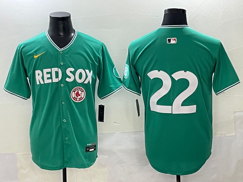 Men 2025 Boston Red Sox 22 No Name Green Joint Name Nike MLB Jersey style 11